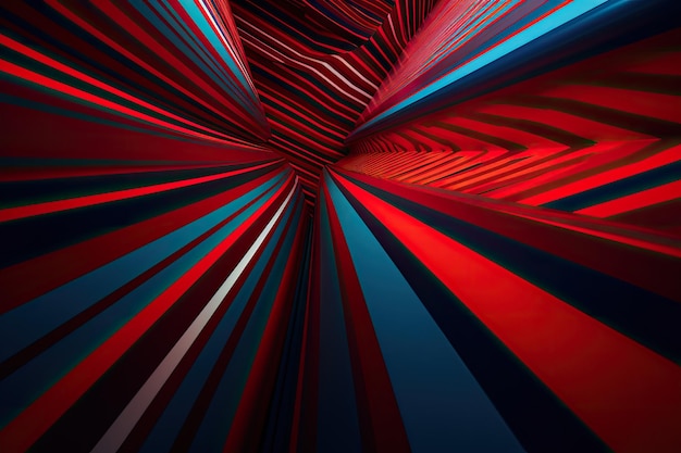 Abstract background red and blue with striped lines generative IA