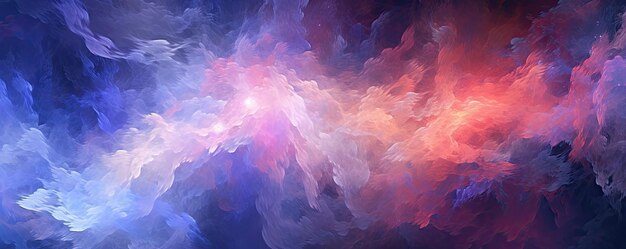 Photo abstract background resembling a cosmic nebula with swirling gases and ethereal hues panorama