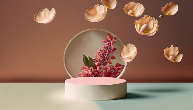 Abstract background Scene for cosmetic Product and Package PresentationVintage flower