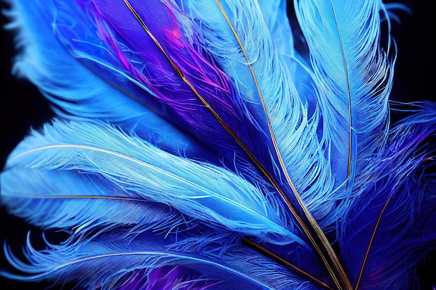 Абстрактный фон Силуэты летающих перьев разных птиц на фоне красочных