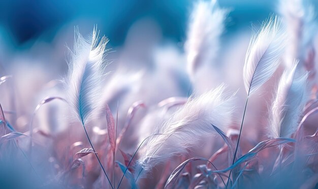 Abstract background Silhouettes of flying feathers of different birds on the background colorful