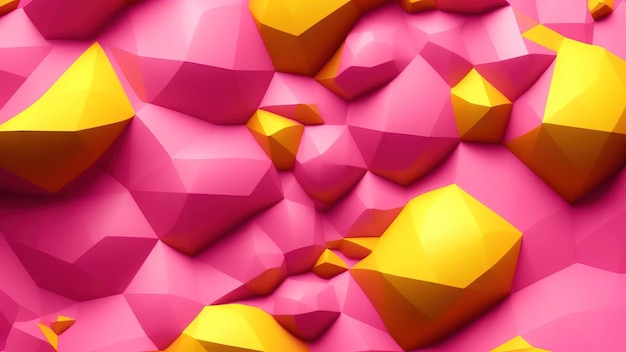 Abstract background soft pink and yellow geometric background 3d rendering