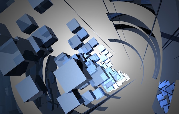 Abstract background space construction. 3d illustration