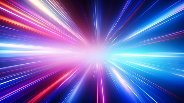 Abstract background of speed motion in the tunnel with light rays