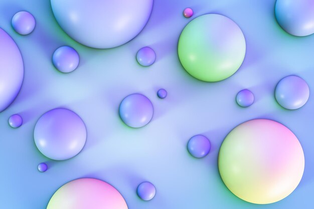 Abstract background Spheres of various diameters Vibrant color