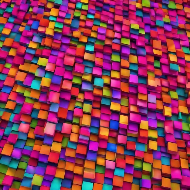 Abstract background square pixel 3d illustration