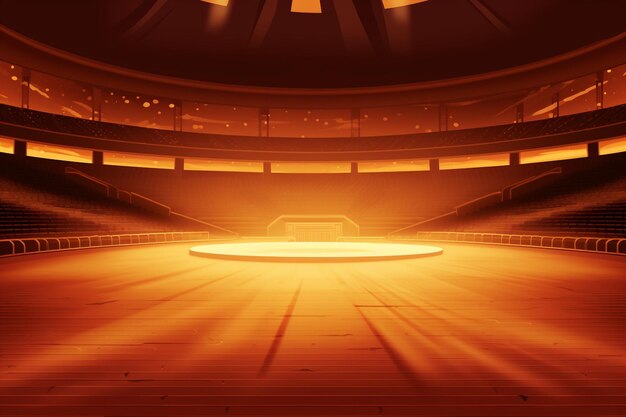 Photo abstract background stadium stage hall with scenic lights