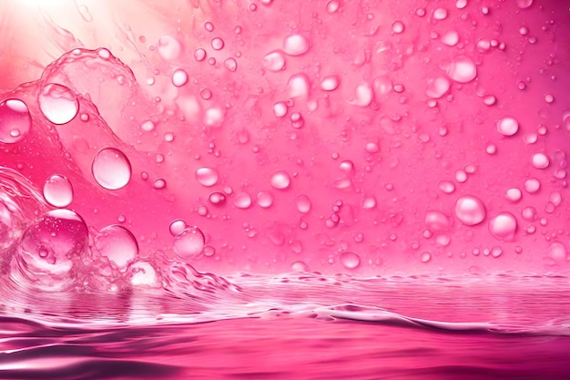 Foto lo sfondo astratto del banner estivo mette in mostra una superficie d'acqua rosa traslucida