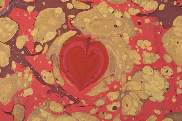 Abstract background templates with Ebru marbling heart shape patterns