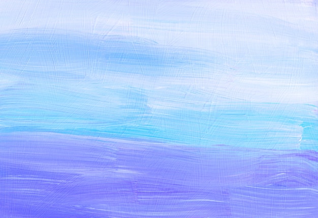 Abstract background texture. Pastel purple, blue, turquoise, white painting. Contemporary art. Brush strokes on paper.