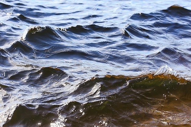 абстрактный фон, текстура морской голубой воды, волны и рябь на океане, морской узор обои