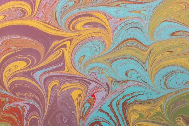 Abstract background texture with Ebru marbling painting with floral patterns