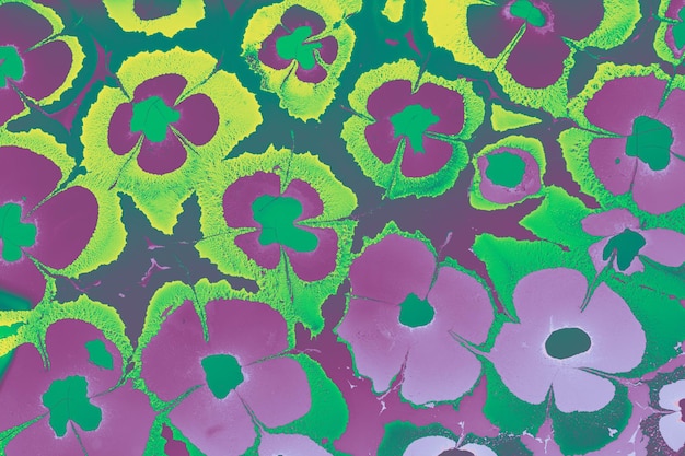 원형 패턴이 있는 꽃무늬 Ebru 마블링 그림이 있는 추상 배경 텍스처