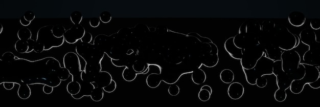 abstract background. transparent bubbles with a white outline on a black background