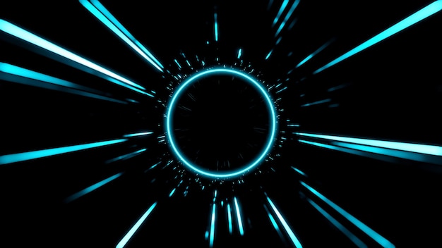 Abstract background Traveling at speed through a wormhole 3D rendering