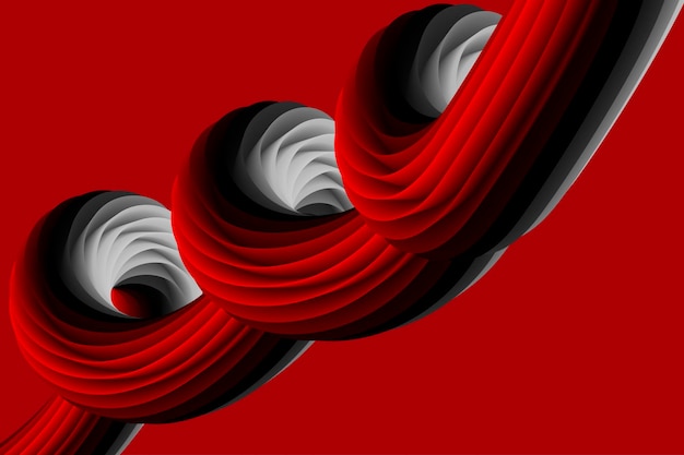 Abstract background twisted line red black color