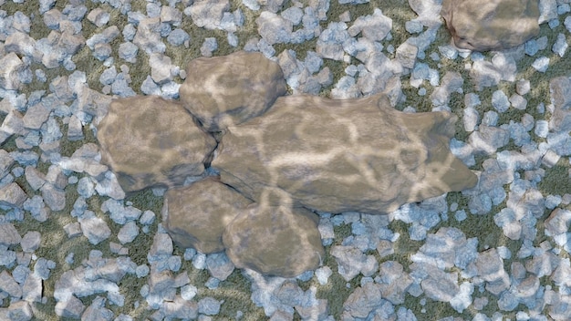 Abstract background of Underwater with stone , 3D illustration rendering