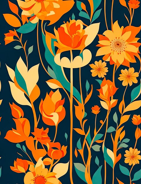 Abstract background of vintage flowers Generative AI