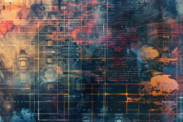 abstract background visualizing ai algorithms neural networks and digital data
