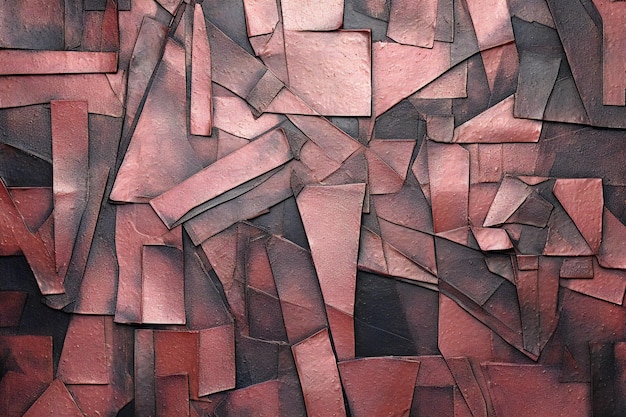 Abstract background of the wall made of pieces of red and black paper