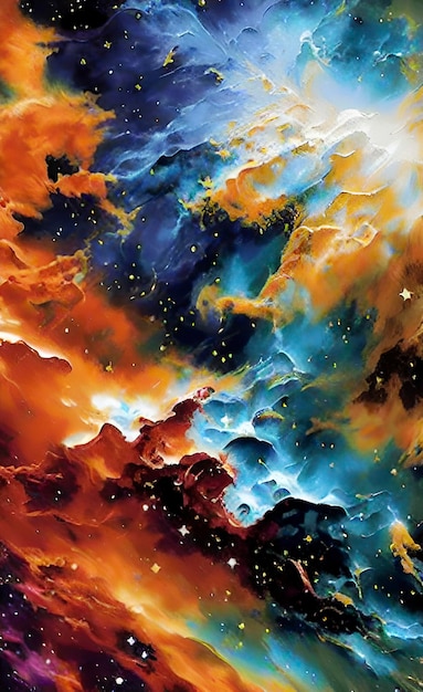 Abstract background wallpaper that mimics the texture of a nebula in space AI generated