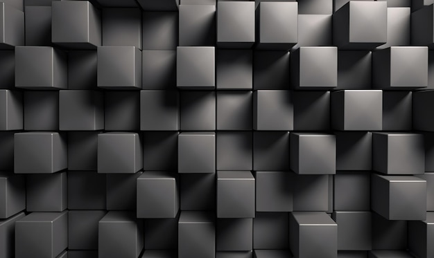 Abstract background or wallpaper with Dark Gray color 3D cube patterns