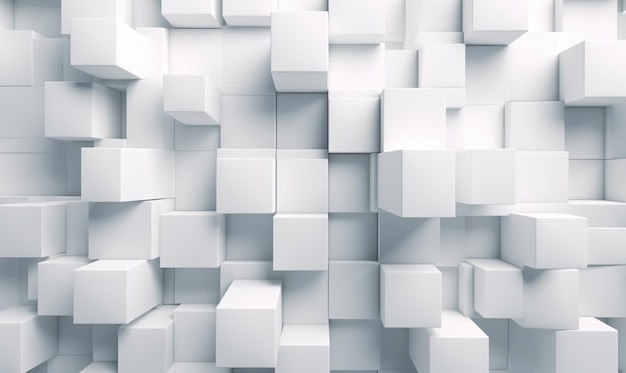 Абстрактный фон или обои с 3D-кубическими узорами белого цвета