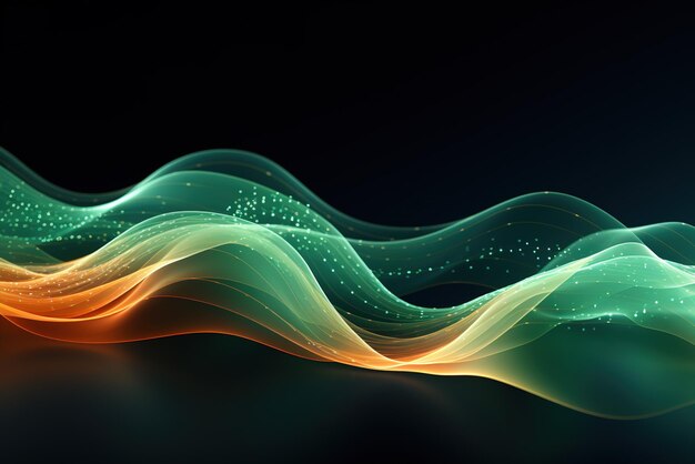 Abstract background wave lines dynamic flowing light data digital abstract technology generative ai