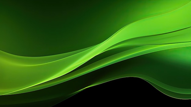 Abstract background wave of neon green light