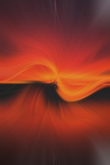 抽象的な背景波花オレンジと黒の曲線