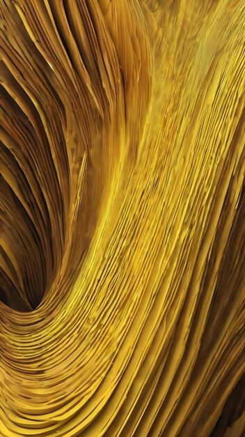 Abstract background of wavy lines in yellow generative ai