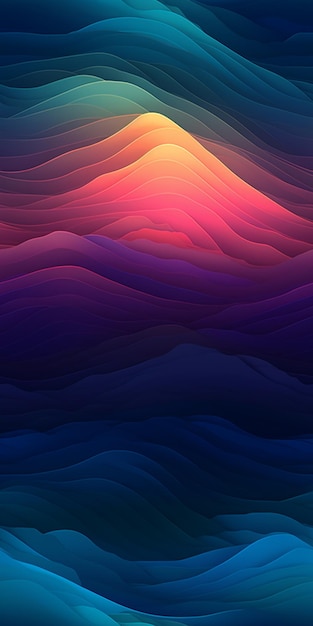 Abstract background of wavy waves in a blue and pink hue generative ai