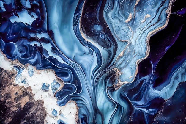 Abstract background of white and blue marble Generative AI Generative AI