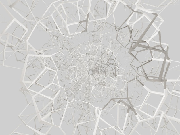 abstract background white cobweb on black background. 3d illustration. 3d render