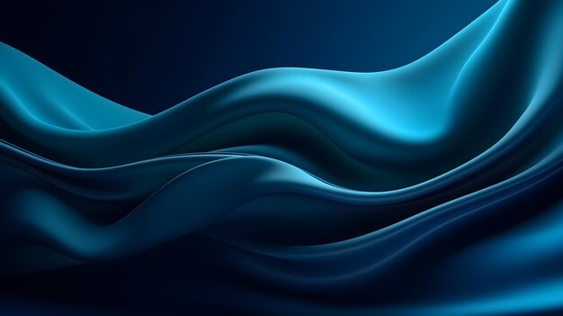 Abstract Background with 3D blue Gradient Silk Fabric generative ai