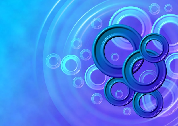 Abstract Background with 3d circle blue bevel and emboss