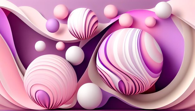 Abstract background with 3d marbled spheres Generative AI Generative AI