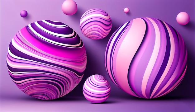 Abstract background with 3d marbled spheres Generative AI Generative AI