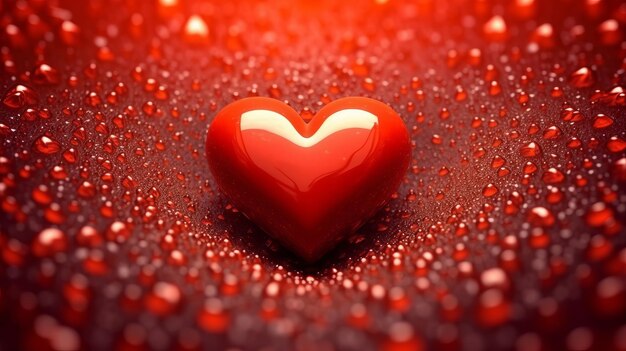 Abstract background with 3d red heart symbol of love