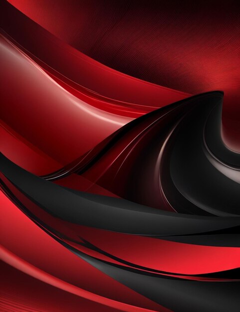 Abstract Background with 3D Wave black and red