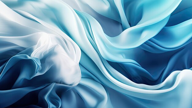 Abstract Background with 3D Wave Gradient Silk Fabric Generative AI