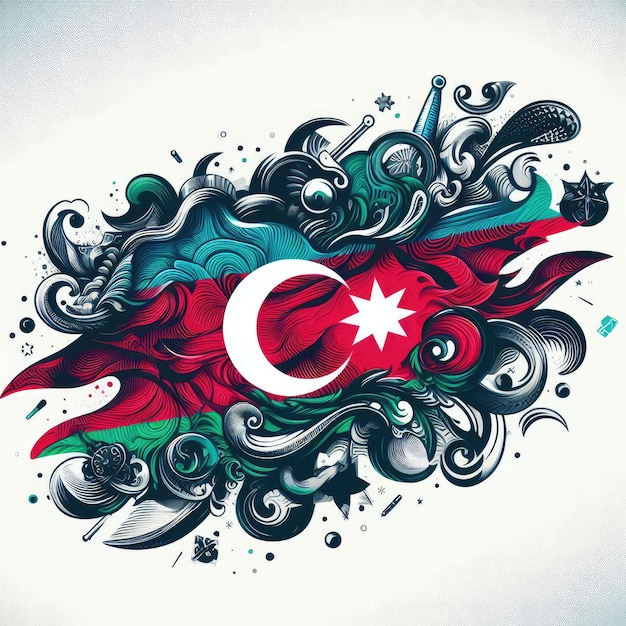 Abstract background with Azerbaijan flag