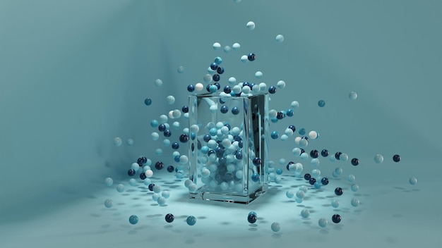 Abstract background with balls 3D illustration