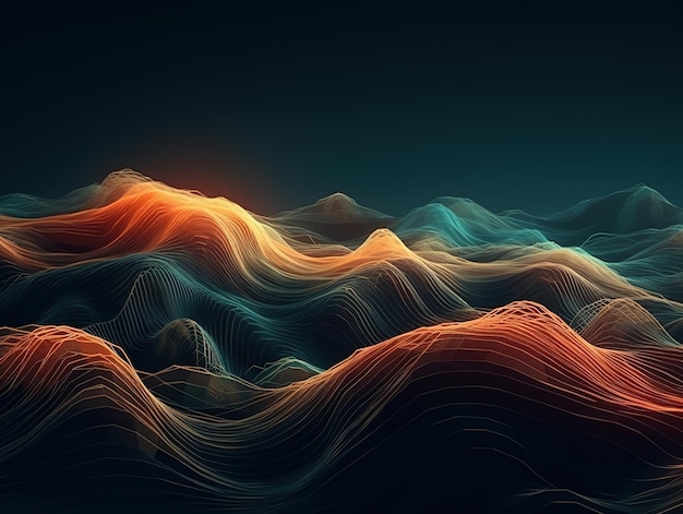 Abstract background with beautiful multicolored wavy surface