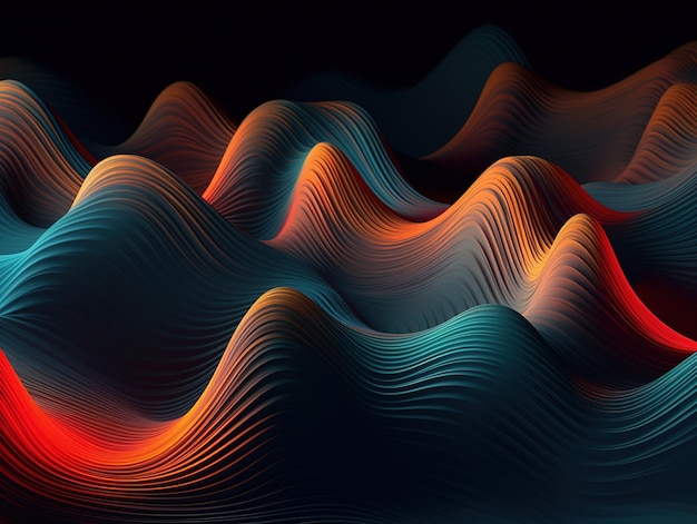 Abstract background with beautiful multicolored wavy surface