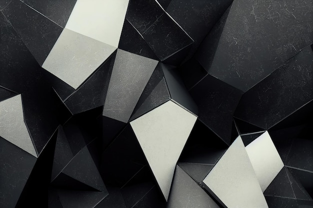 Abstract background with black carbon crystal grain pattern 3D style illustration