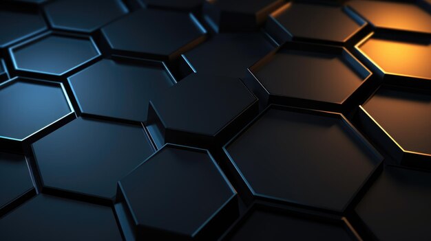 Абстрактный фон с черно-белыми шестиугольниками Футуристическая технологическая концепция
