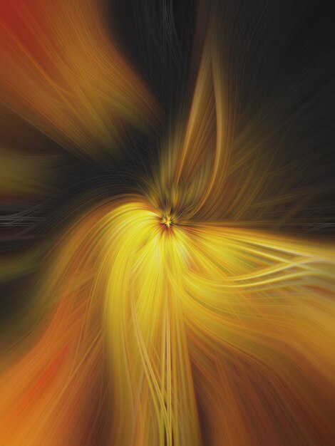 Abstract background with black and yellow floral waves