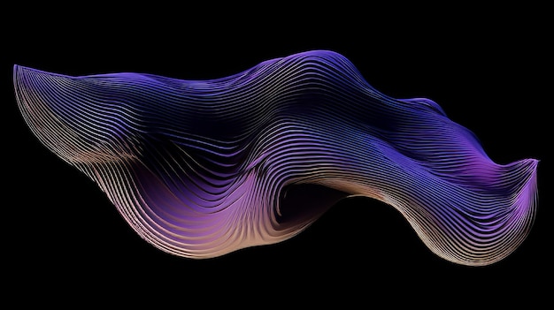 Фото Абстрактный фон с синими и фиолетовыми волнами