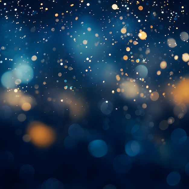 Abstract background with blue bokeh lights